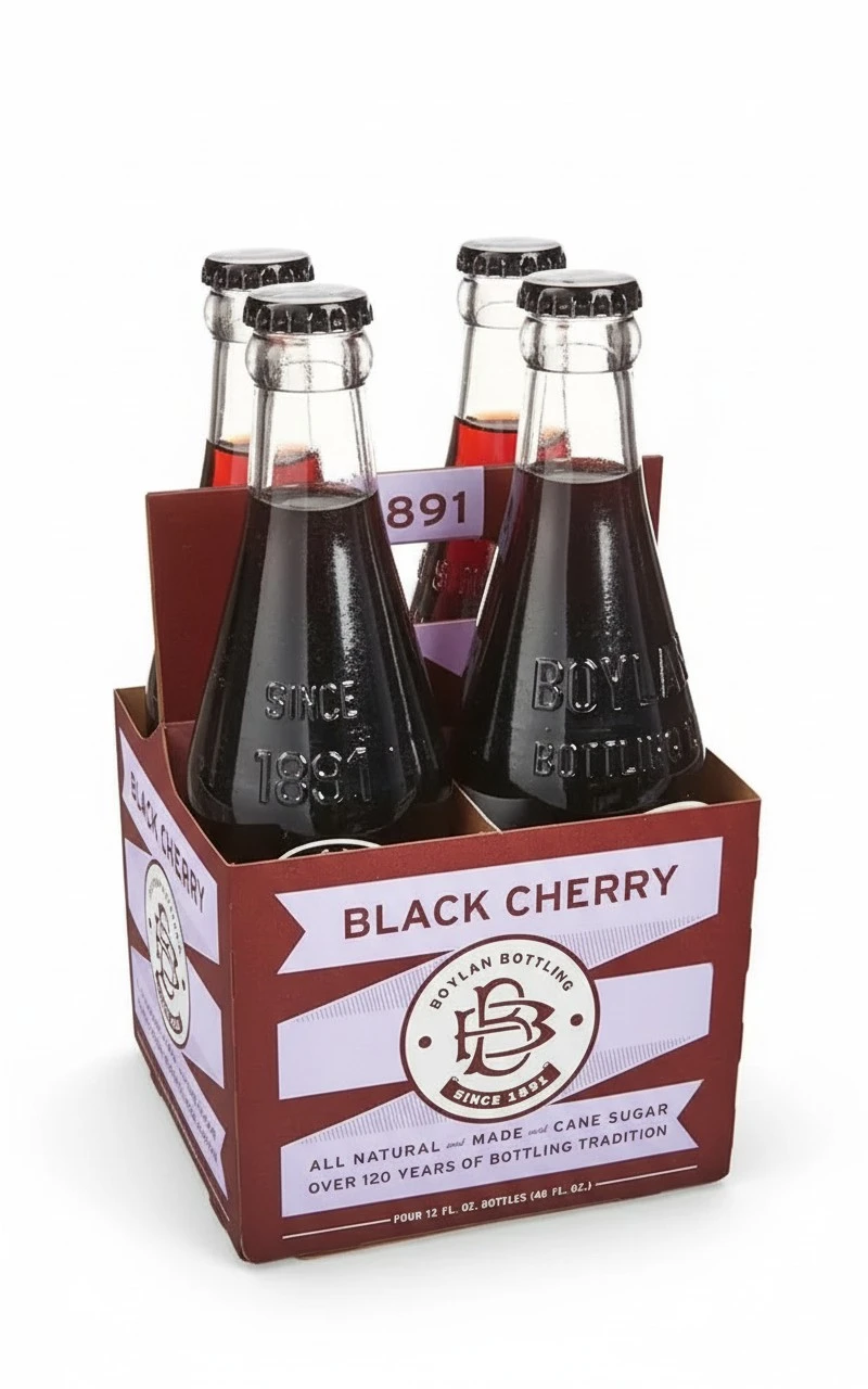 Boylan Bottling Co, Black Cherry Soda, 4-pk, 12 fl oz