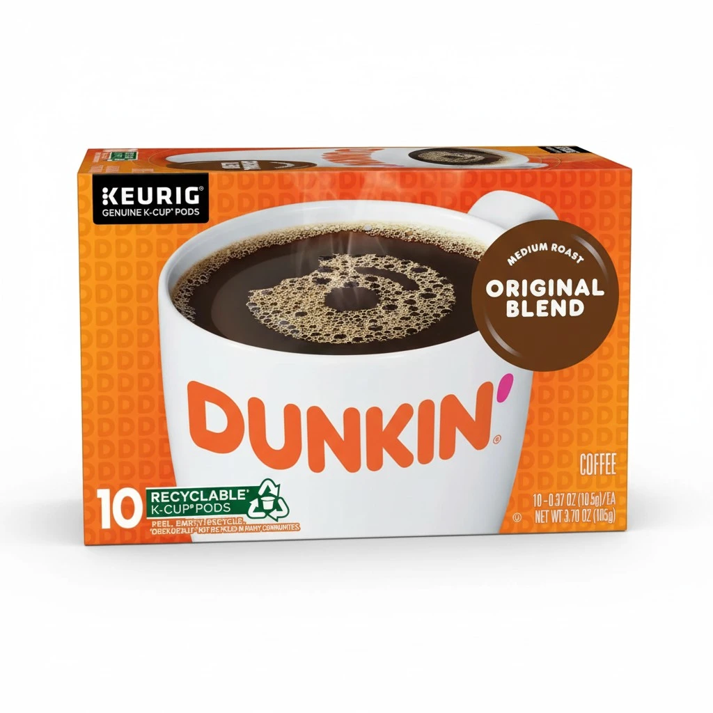 Dunkin' Original Blend Medium Roast Coffee, 10 Keurig K-Cup Pods