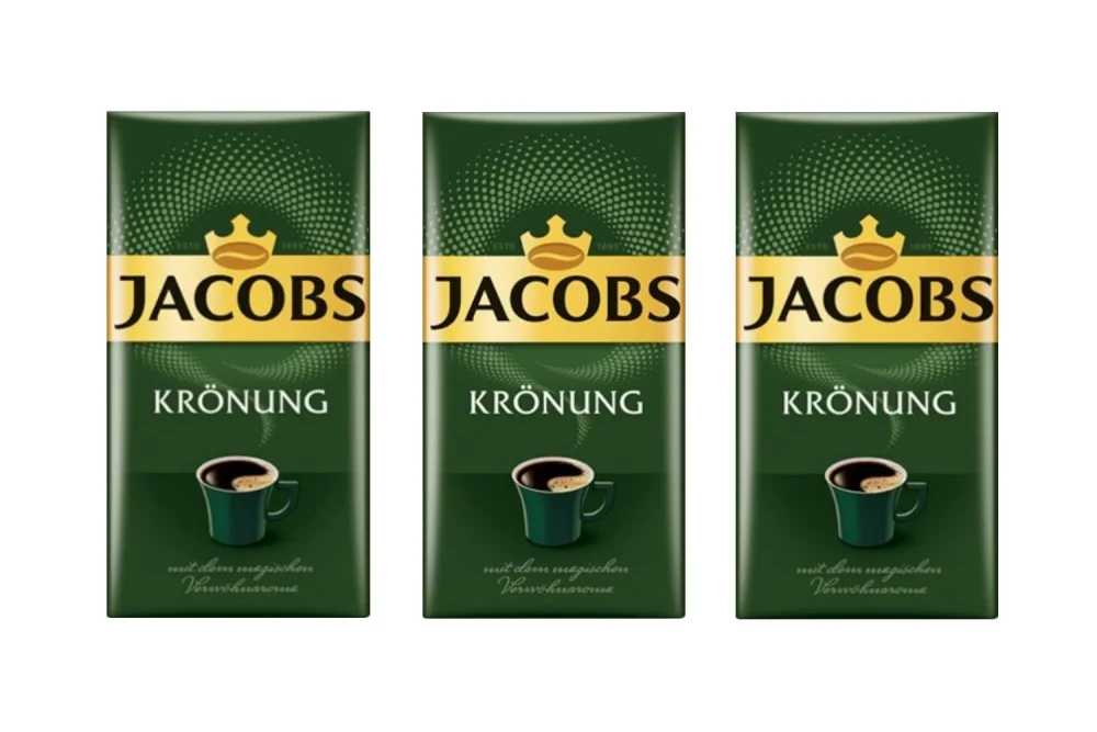 Jacobs Kronung Ground Coffee 500 Gram / 17.6 Ounce (Pack of 3)