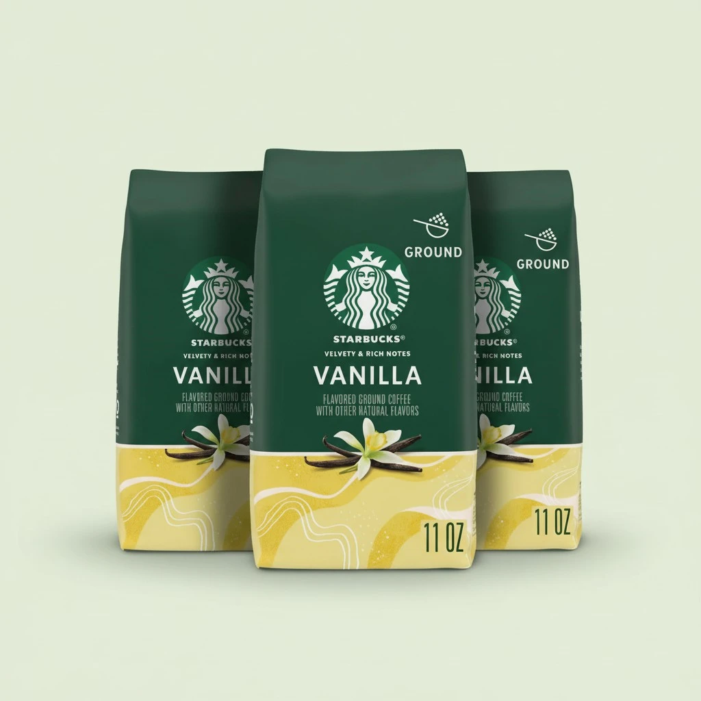 Starbucks Ground Coffee, Vanilla Flavored Coffee, Naturally Flavored, 100% Arabica, 3 bags (11 oz each)