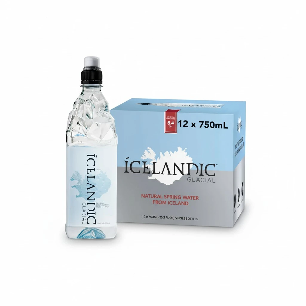Icelandic Glacial Natural Spring Alkaline Water, 750 ml / 25.3 Fl Oz (Pack of 12)
