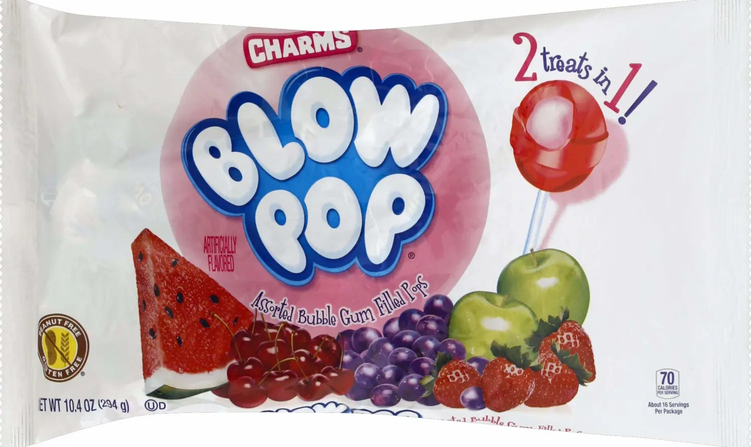 Blow Pop Lollipops - Dual Candy and Gum Suckers - Bulk Treat for Kids and Adults - Assorted Flavors, 16 Count