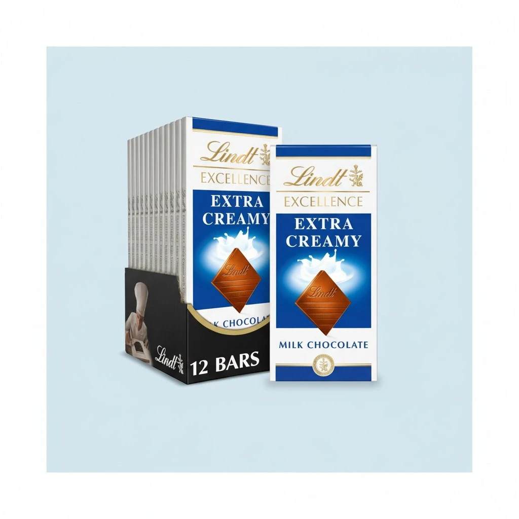 Lindt EXCELLENCE Extra Creamy Milk Chocolate Bar, Milk Chocolate Candy, 3.5 oz. (12 Pack)