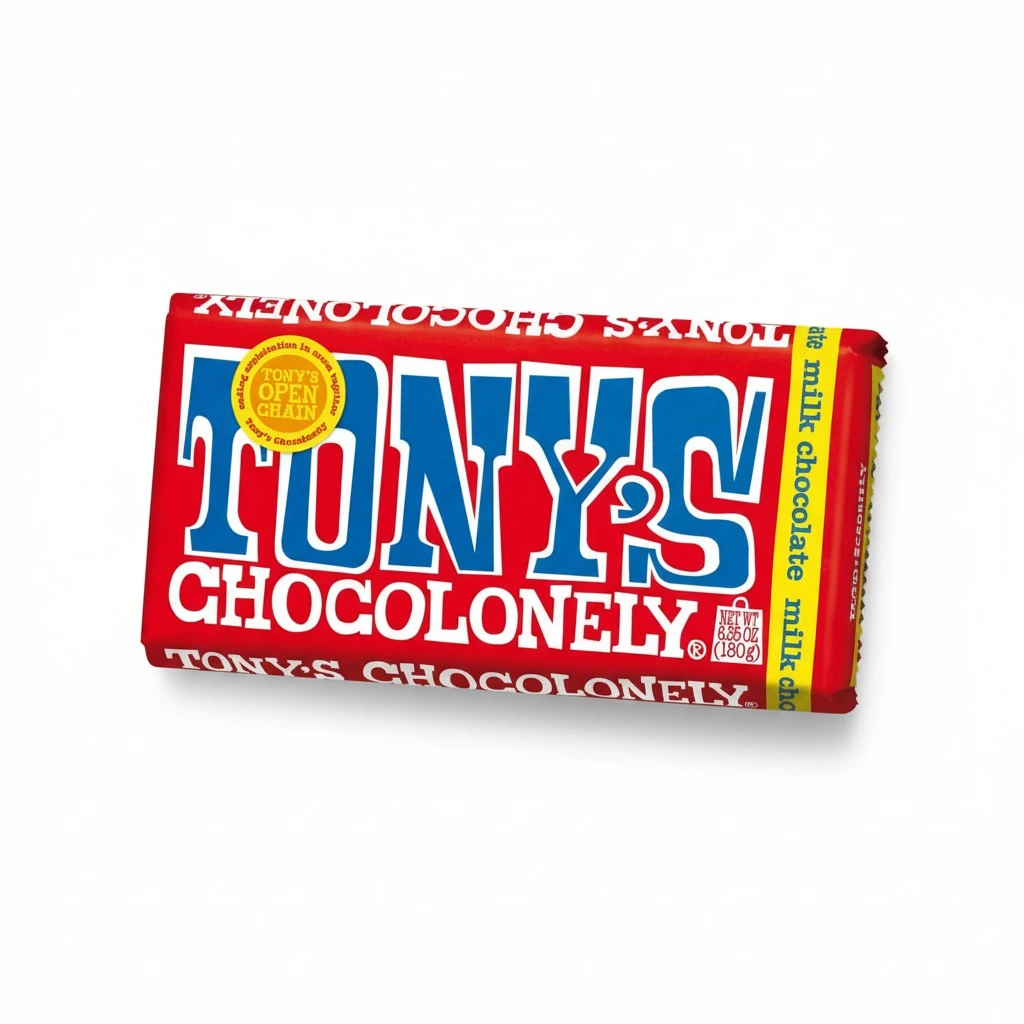 Tony's Chocolonely 32% Milk Chocolate Bar - Belgium Chocolate, No Artificial Flavoring, Fairtrade & B Corp Certified - 6.35 Oz