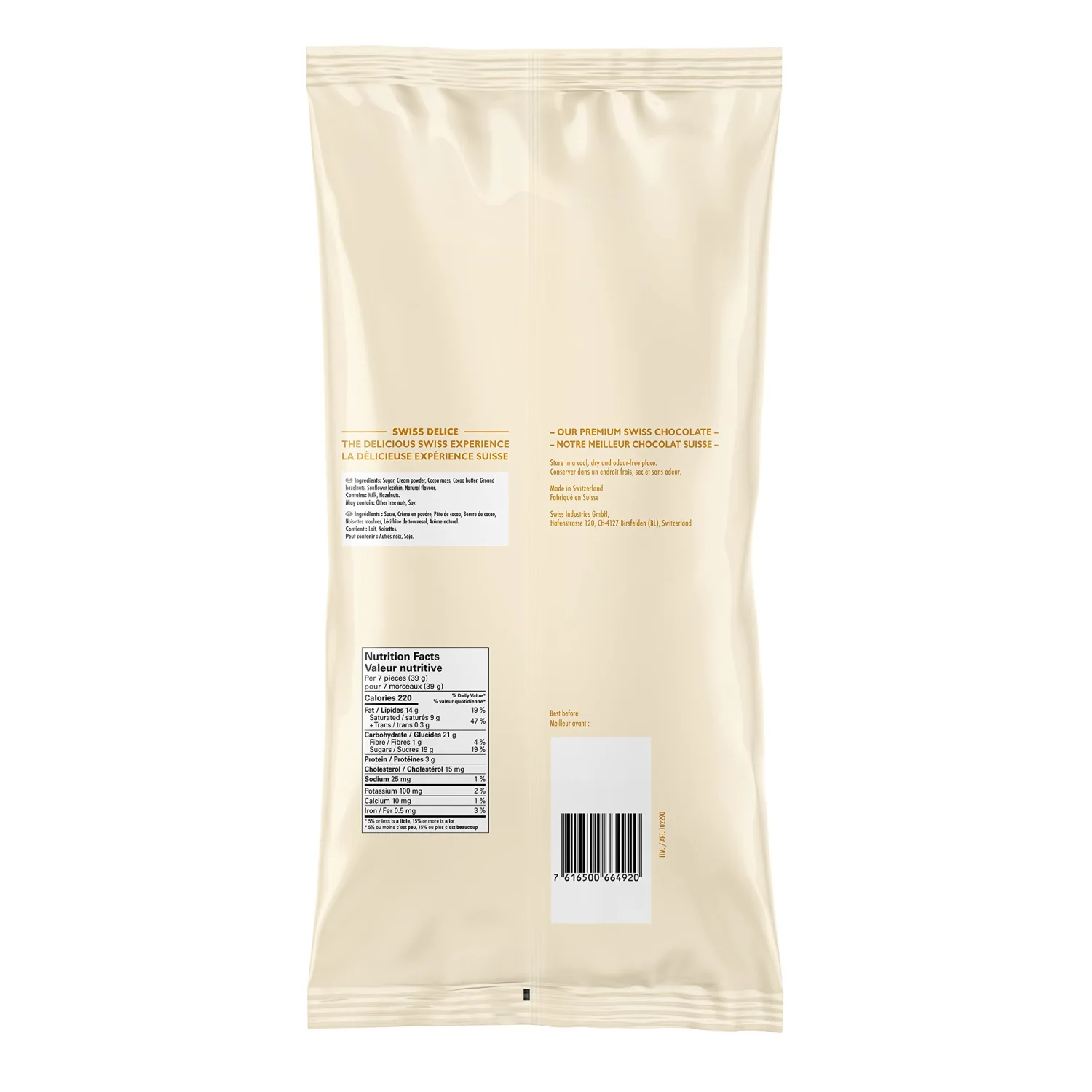 Swiss Delice Extra Creamy Milk Chocolate - 1500g
