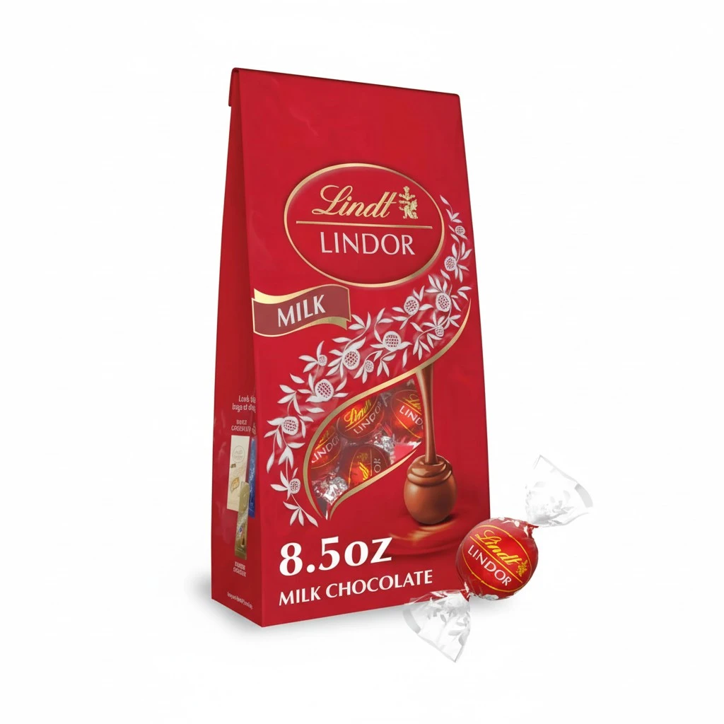 Lindt LINDOR Milk Chocolate Candy Truffles, Chocolates with Smooth, Melting Truffle Center, 8.5 oz. Bag