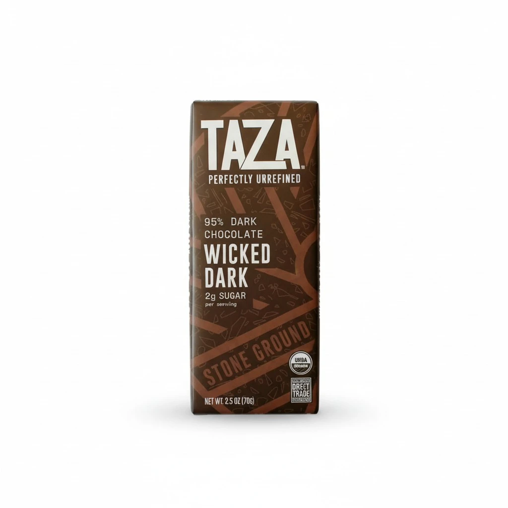 Taza Chocolate Organic Amaze Bar 95% Stone Ground, Wicked Dark, 2.5 Ounce (6 Count), Vegan