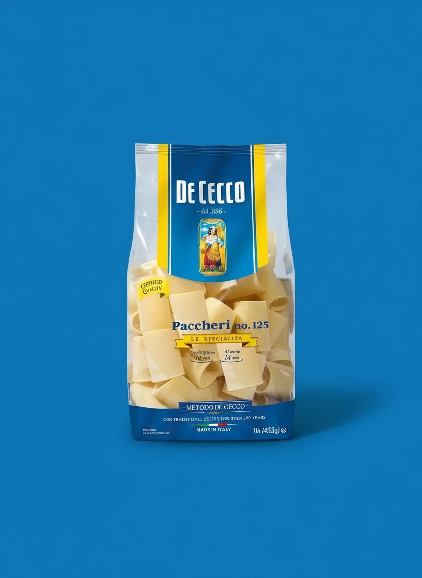 De Cecco Semolina Pasta, Paccheri No.125, 1 LB