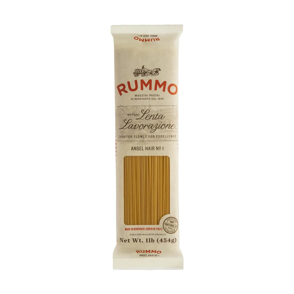 Rummo Angel Hair Pasta N.1 - Capellini Pasta Noodles, Dry Pasta, Durum Wheat Angel Hair, Skinny Pasta, Thin Noodles - 16 Ounces (Pack of 1)