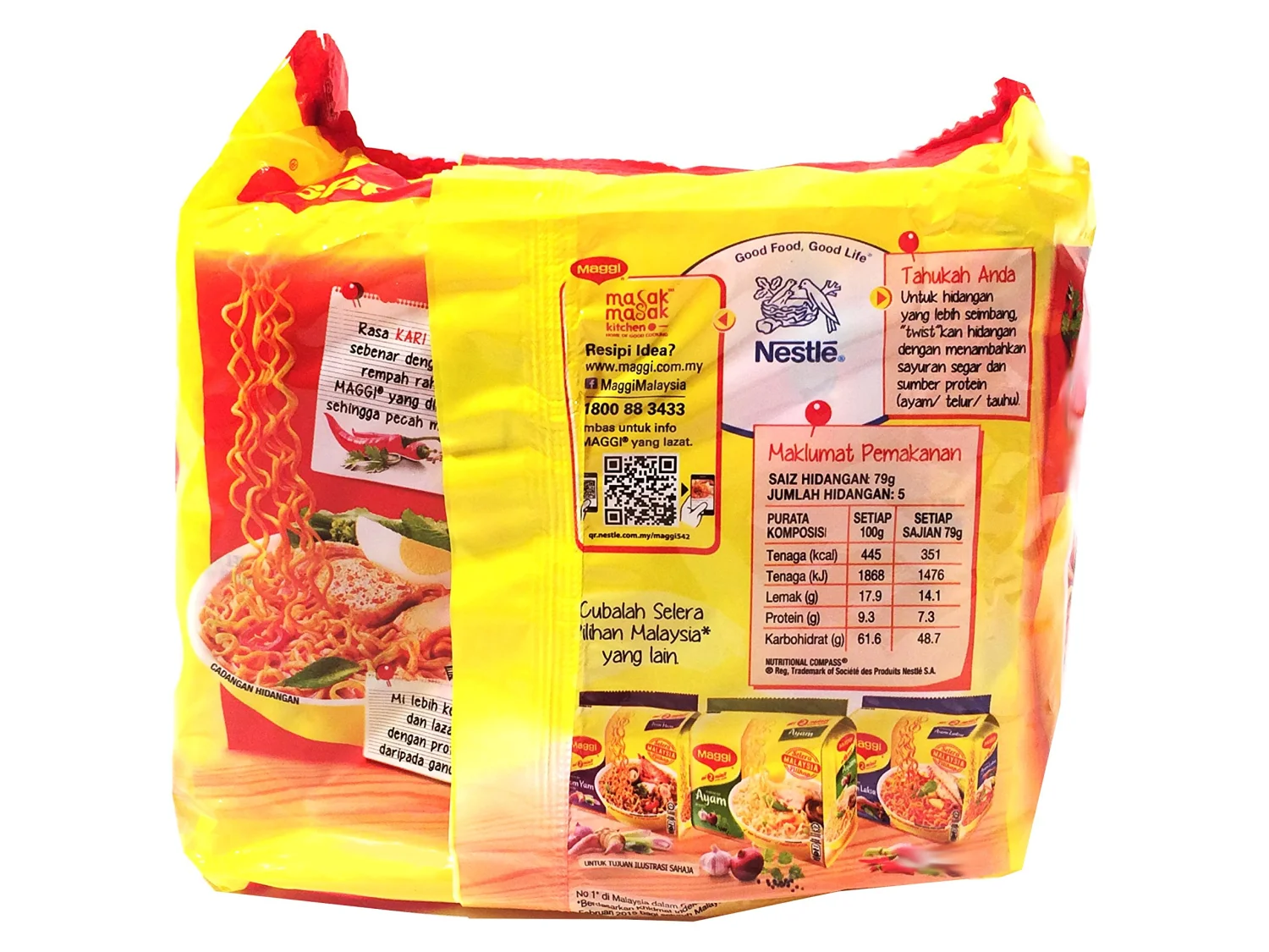 Maggi 2 Minute Noodles Curry Flavour - 79g - Pack of 5
