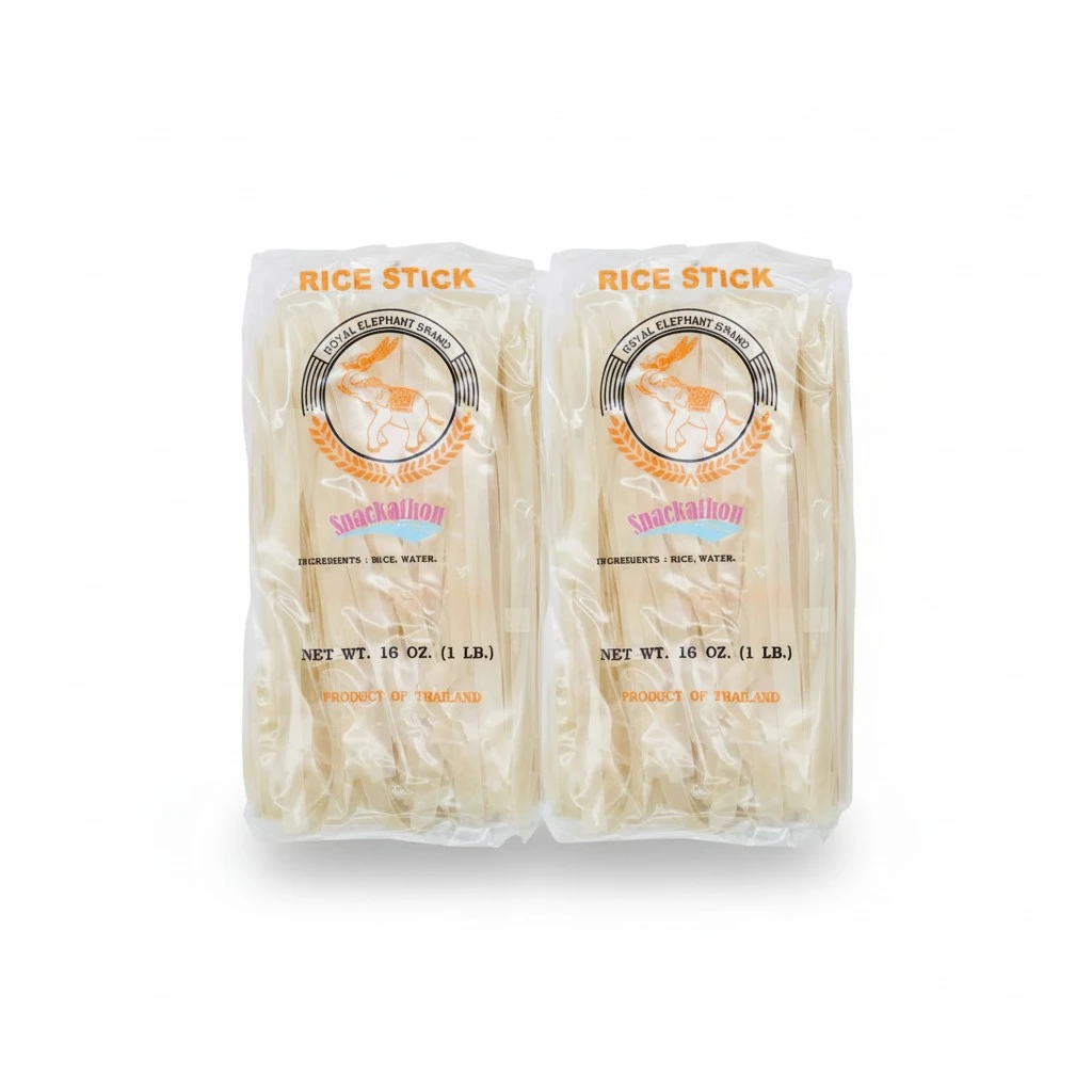 Wide Thai Rice Stick Noodles Xl (1cm) Pack of 2 (16 Ounce each)