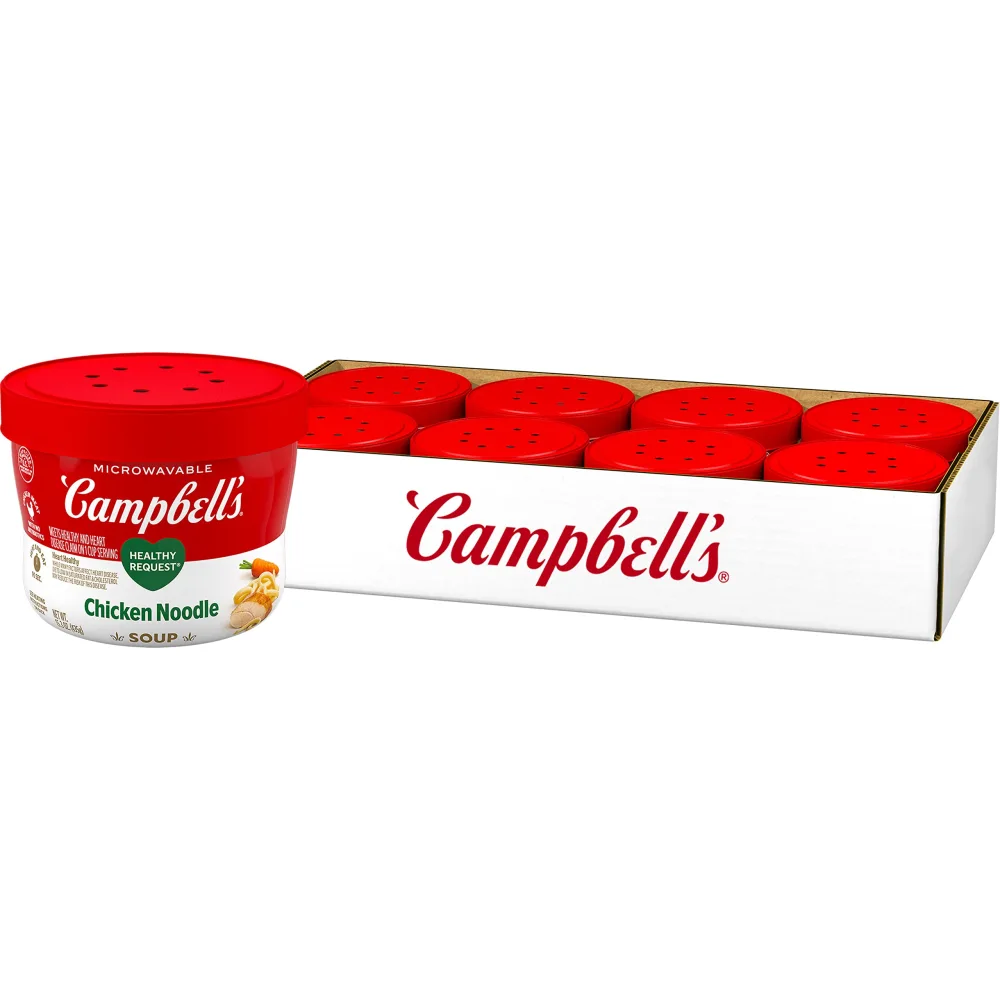 Campbell's Healthy Request Chicken Noodle Soup, 15.3 Oz Microwavable Bowl (Case of 8)