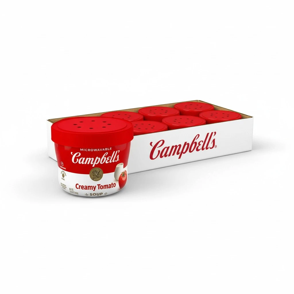Campbell's Creamy Tomato Soup, 15.4 Oz Microwavable Bowl (Case of 8)