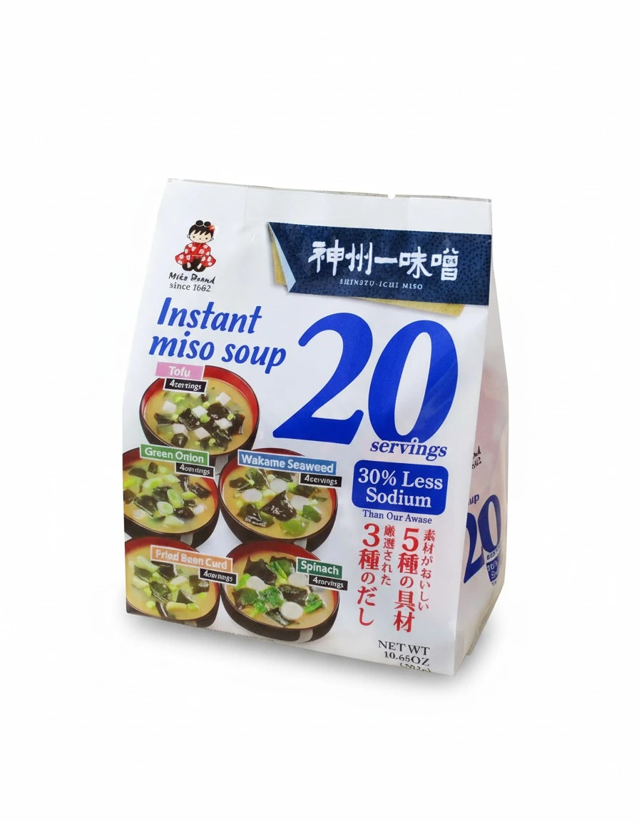 Miko Brand Miso Soup 20 Piece Value Pack Pack-30% Less Sodium, 10.65 Ounce