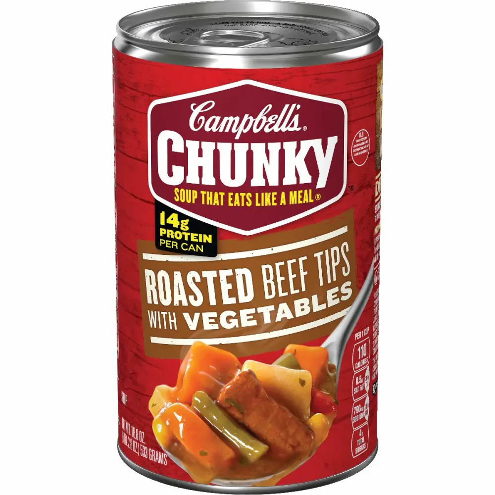 Campbell's Chunky Roasted Beef Tips with Vegetables Soup, 18.8 oz. Can (Pack of 12)