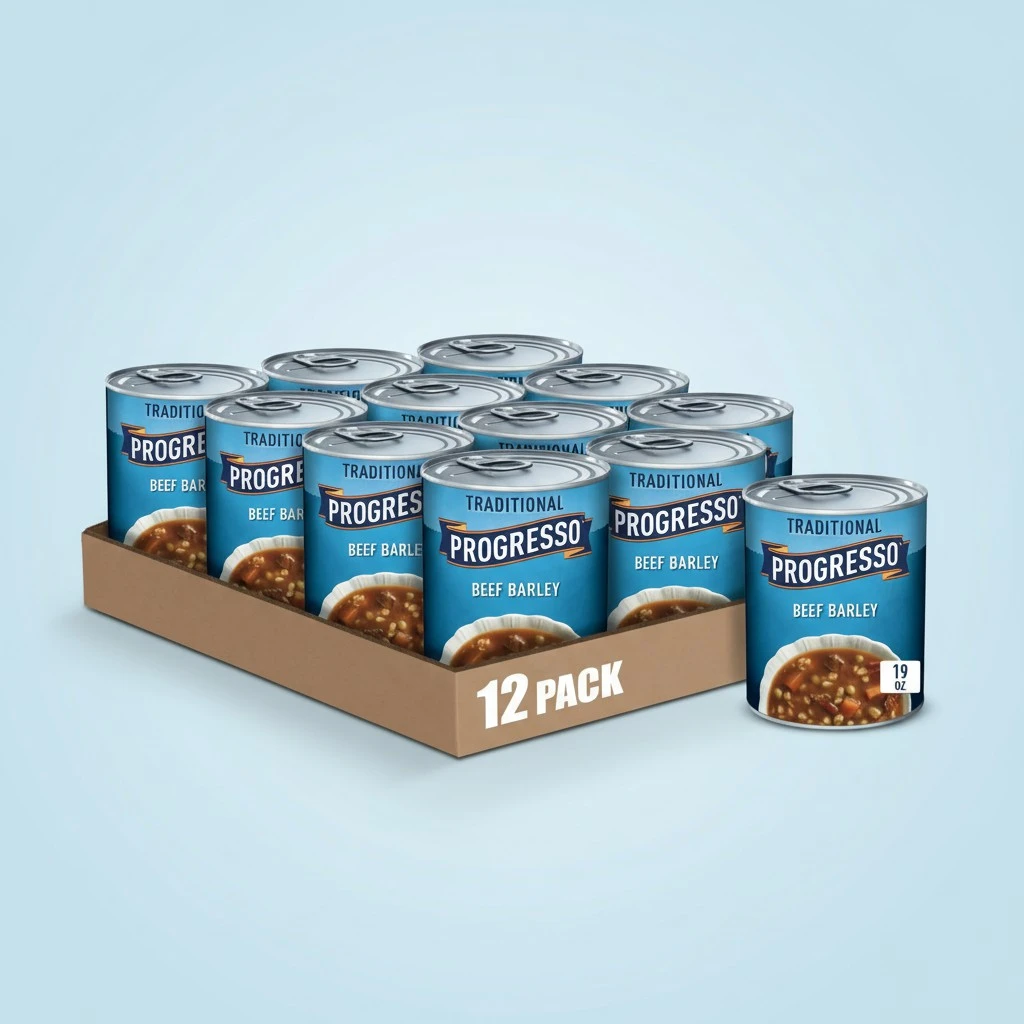 Progresso Traditional, Ready to Serve Beef Barley Soup, 19 oz. (Pack of 12)