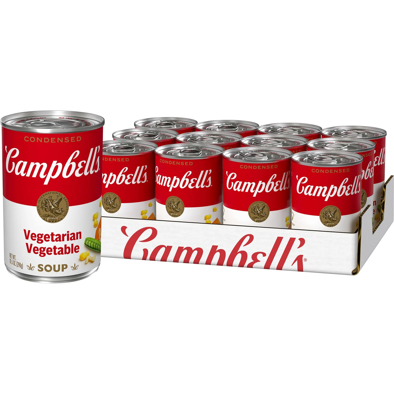 Campbell's Condensed Vegetarian Vegetable Soup, 10.5 oz. Can (Pack of 12) (Packaging May Vary)