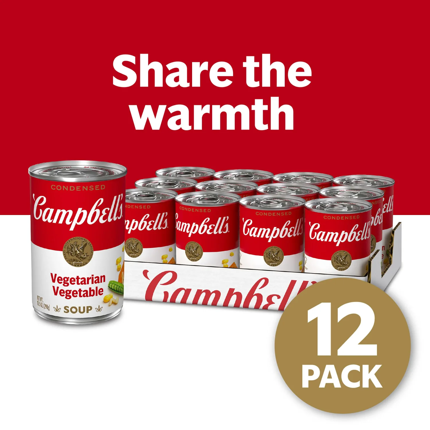Campbell's Condensed Vegetarian Vegetable Soup, 10.5 oz. Can (Pack of 12) (Packaging May Vary)