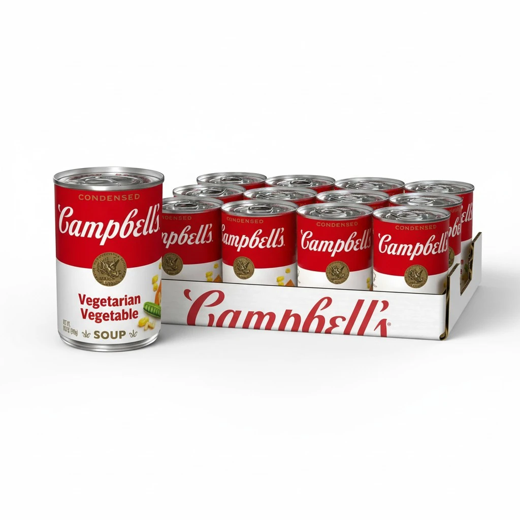 Campbell's Condensed Vegetarian Vegetable Soup, 10.5 oz. Can (Pack of 12) (Packaging May Vary)