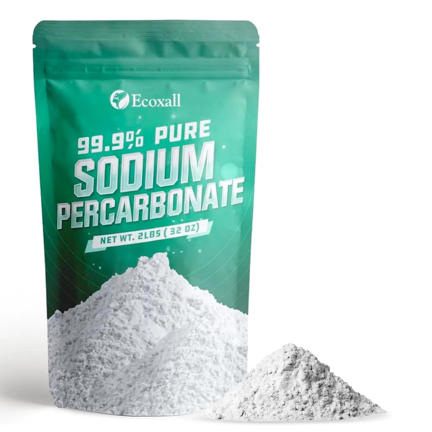 Premium Sodium Percarbonate - 2 Pound - 99.9% Oxygen Bleach Powder - Multipurpose Cleaner - For Laundry Stain Removal, Dishwasher, Deodorizer - Powder Stain Remover - Industrial Grade Strength