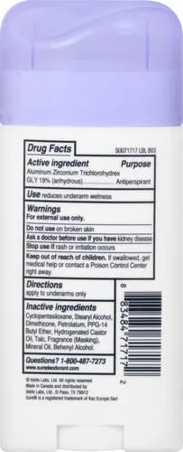 Sure Deodorant Invisible Solid, Unscented - 2.6 oz