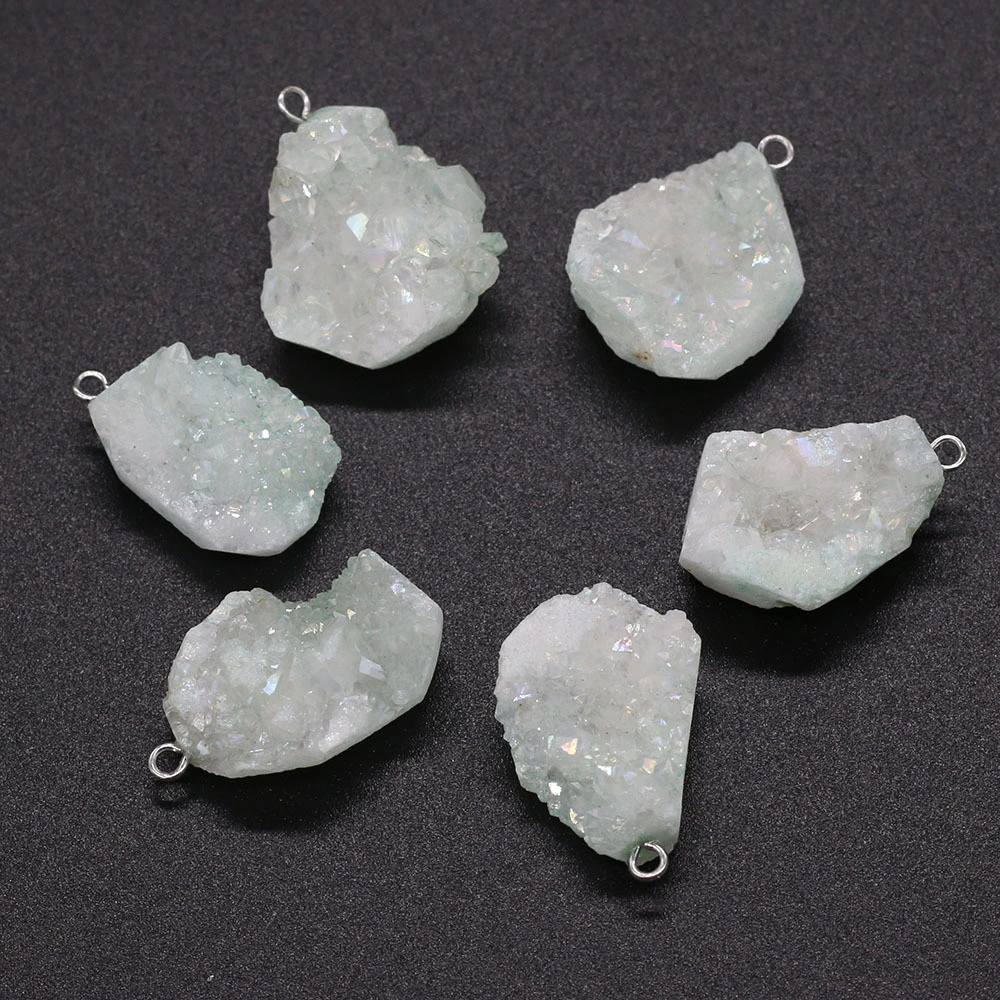 Natural Half Treasure Irregular Shape Agate Crystal Bud Pendant DIY Jewelry Accessories