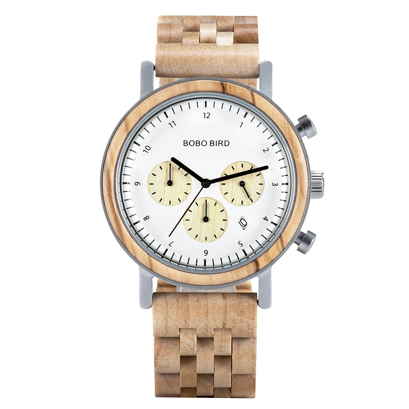 three-eyed six-pin wooden watch