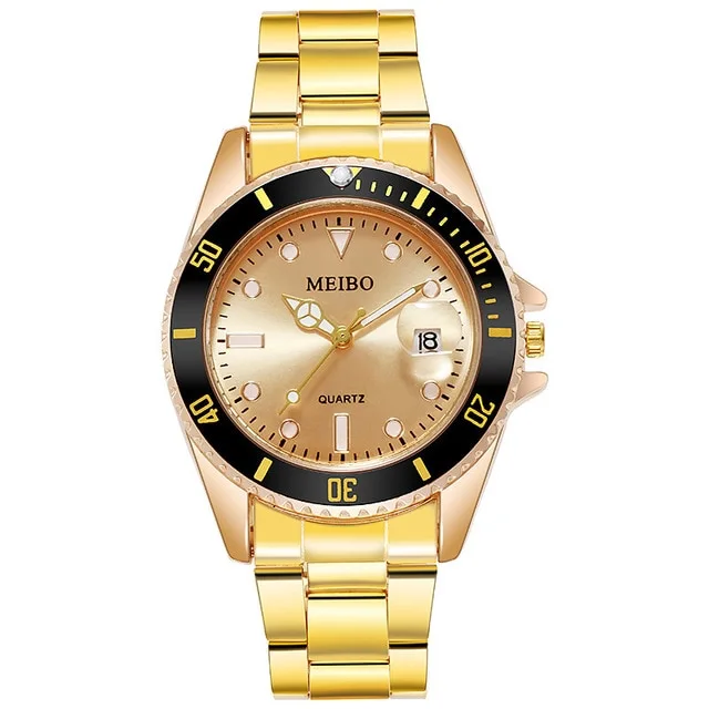 Classic Business Fashion Alloy Single Calendar Quartz Watch