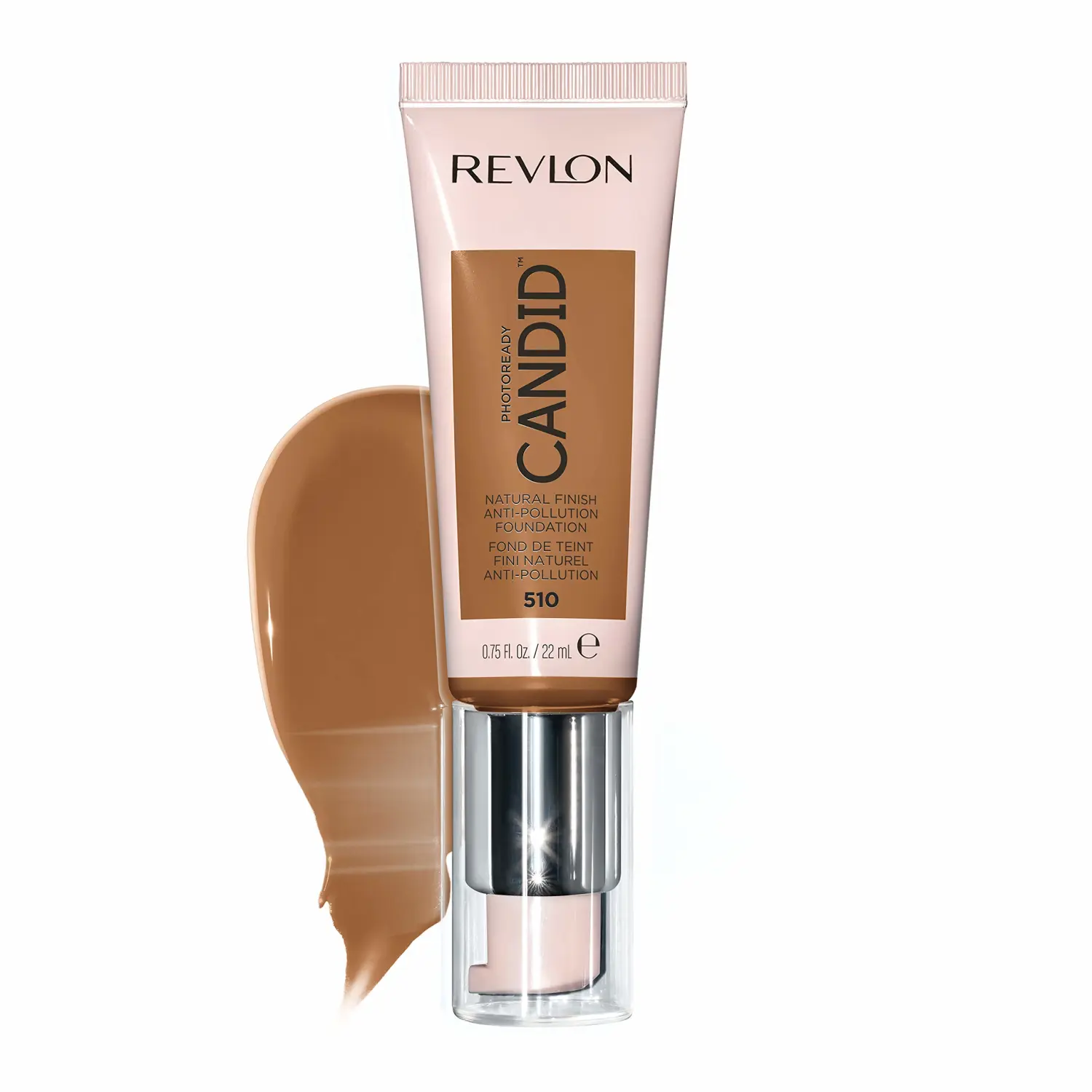 Revlon PhotoReady Candid Natural Finish Foundation, with Anti-Pollution, Antioxidant, Anti-Blue Light Ingredients, 510 Cappuccino, 0.75 fl. oz.