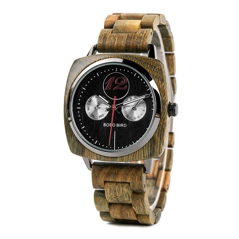 Men's youth art and leisure fashion wooden square watch