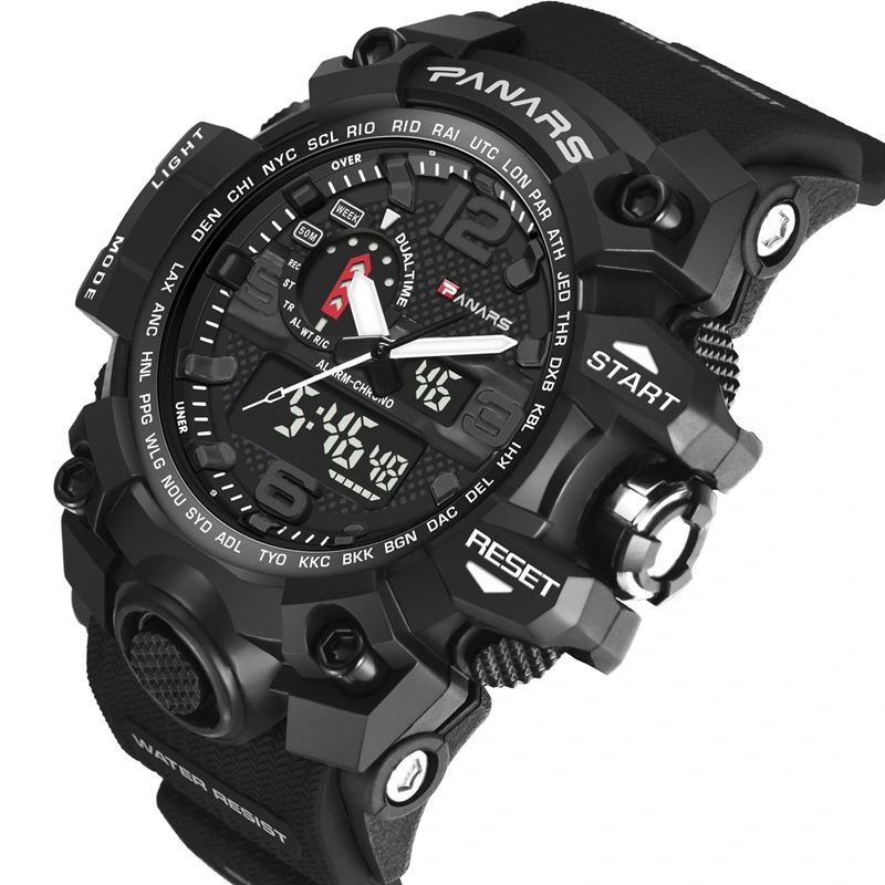 Outdoor sports electronic quartz dual display men's watch