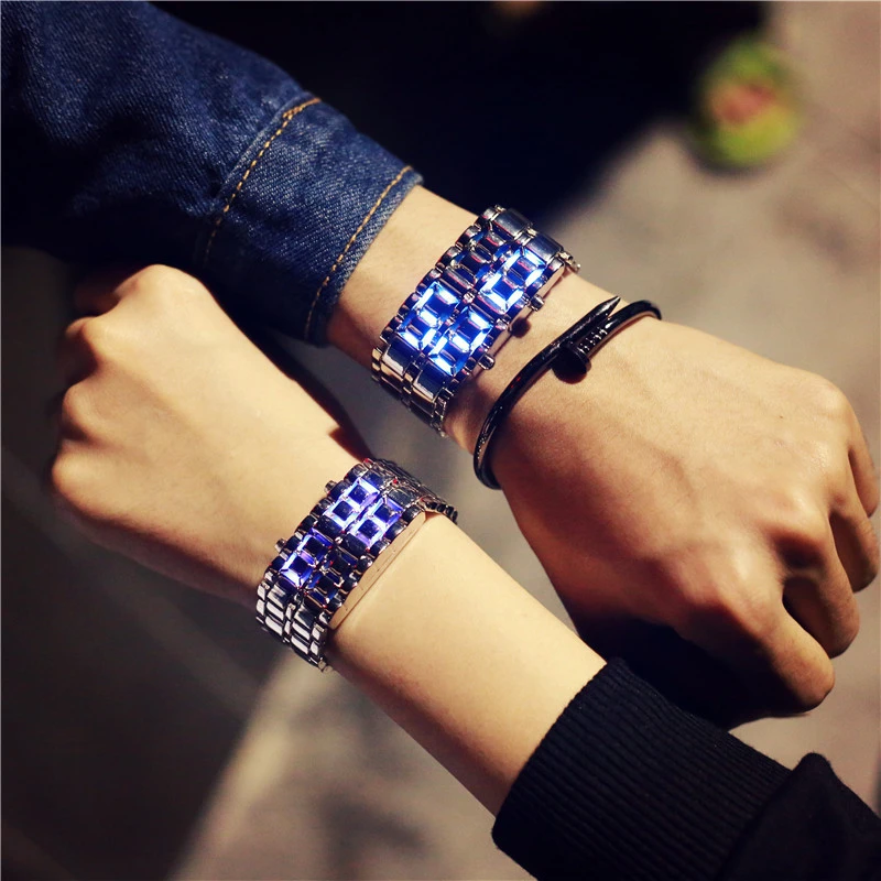 LED lava electronic watch