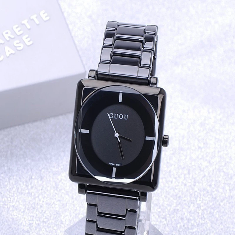 Square quartz watch