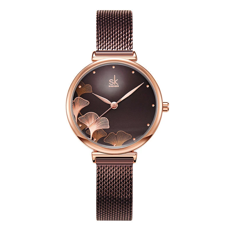 Ginkgo leaf pattern female watch