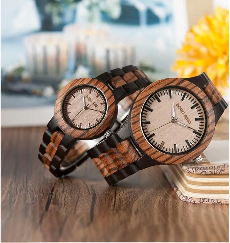 Wooden couple watch