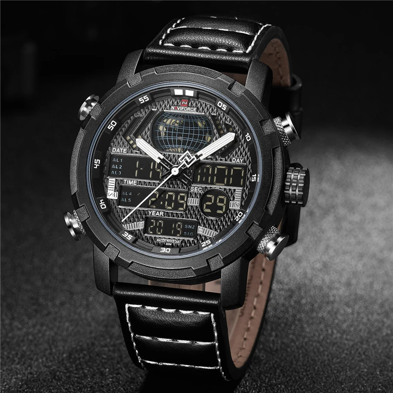 Men's sports double display movement multi-function watch