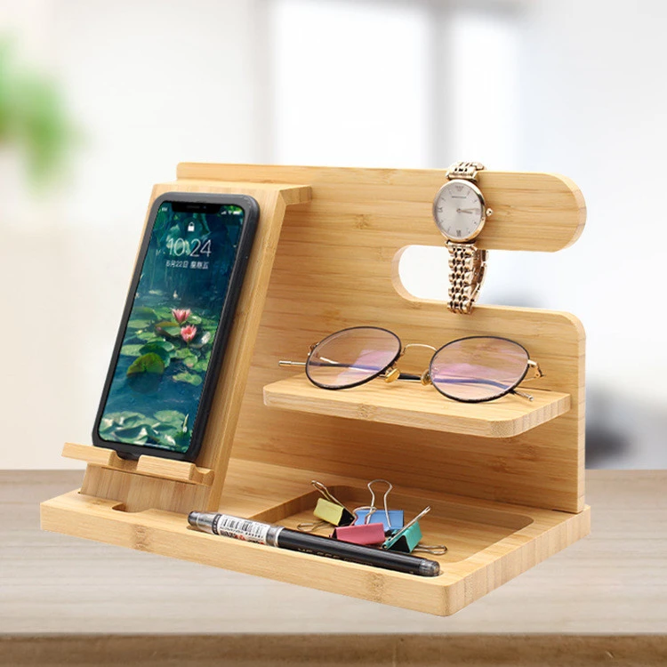 Multifunctional Desktop Stand Bamboo And Wood Creativity