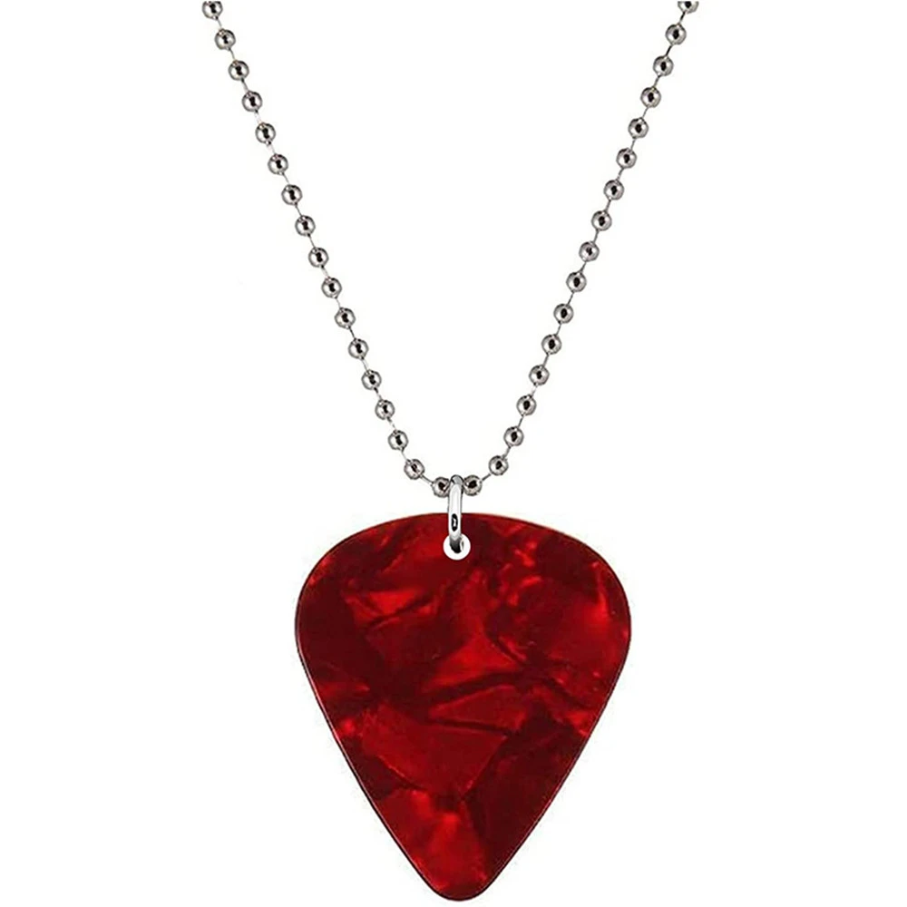 Hellfire Guitar Pick Stylish Red Necklace