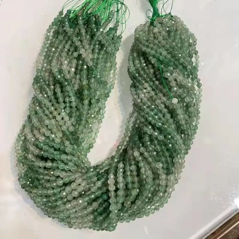 Natural Gradient Green Strawberry Crystal Loose Beads