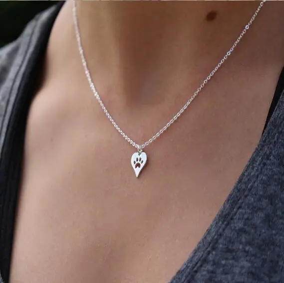 Love Dog Paw Pendant Necklace Women's Fashion Accessories