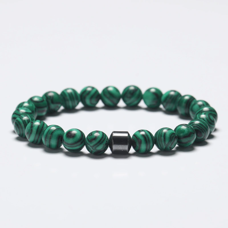 Turquoise Tiger's Eye Map Stone Malachite 8mm Men's And Women's Bracelet