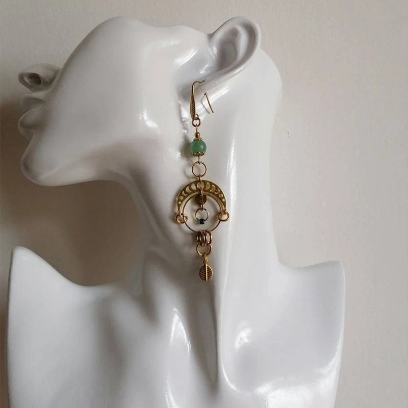 Vintage Creative Moon Phase Hollow Earrings