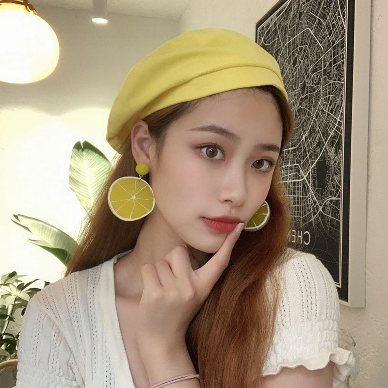 99 Carat Cool Summer Lemon Earrings Feminine Temperament Personality Boast