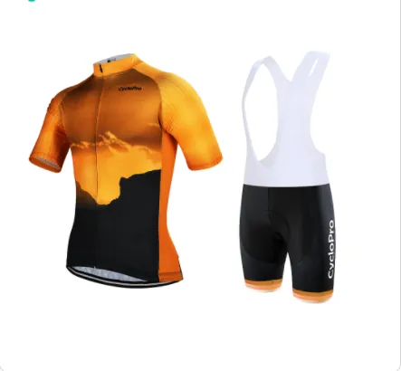 Short-sleeved Suspender Pants Cycling Clothes Suit Summer Road Bicycle Bike Top Men's Breathable