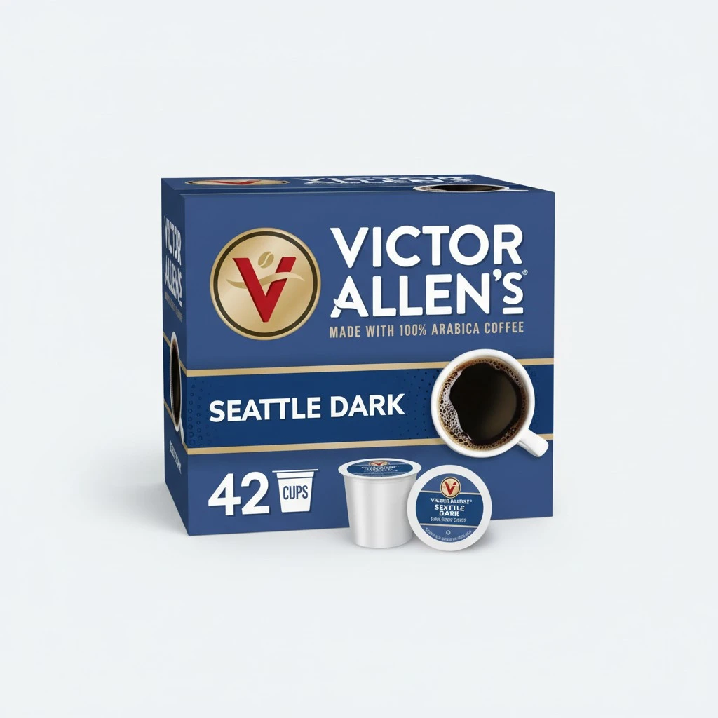 Victor Allen's Coffee Seattle Dark, Dark Roast, 42 Count, Single Serve Coffee Pods for Keurig K-Cup Brewers