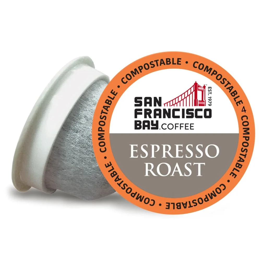 San Francisco Bay Compostable Coffee Pods - Espresso Roast (12 Ct) K Cup Compatible including Keurig 2.0, Dark Roast