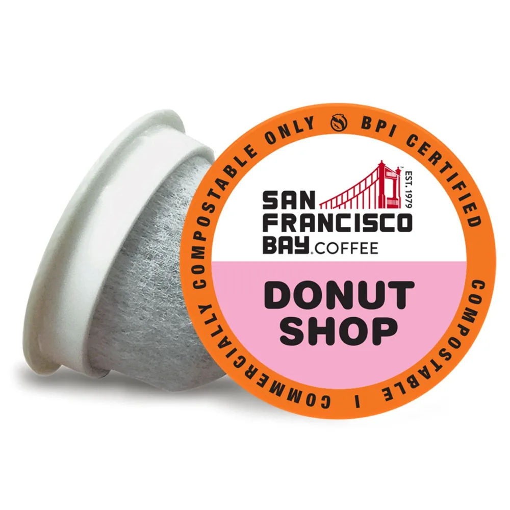 San Francisco Bay Compostable Coffee Pods - Donut Shop (120 Ct) K Cup Compatible including Keurig 2.0, Light Roast