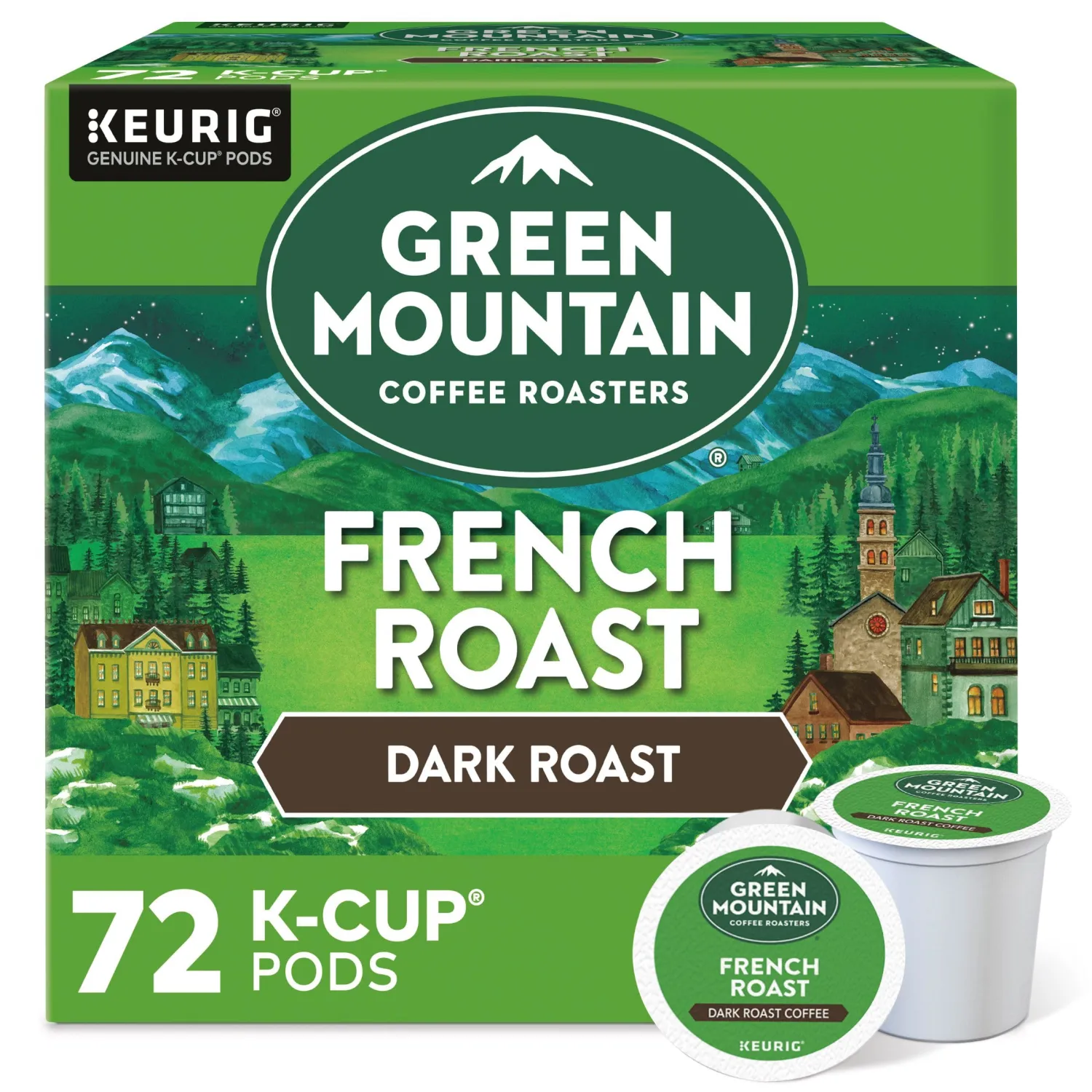 Green Mountain Coffee Roasters French Roast Keurig K-Cup Pods, Dark Roast Coffee, 72 Count