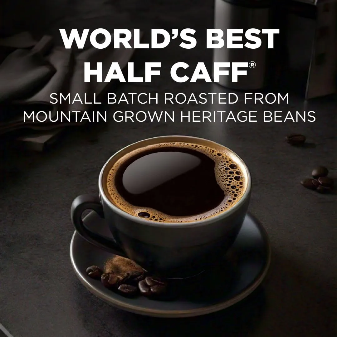 Maud's Half Caff Coffee Pods, 100 ct, Medium Roast Coffee in Recyclable Single Serve Pods – 100% Arabica Coffee, Compatible with Keurig K Cups Maker