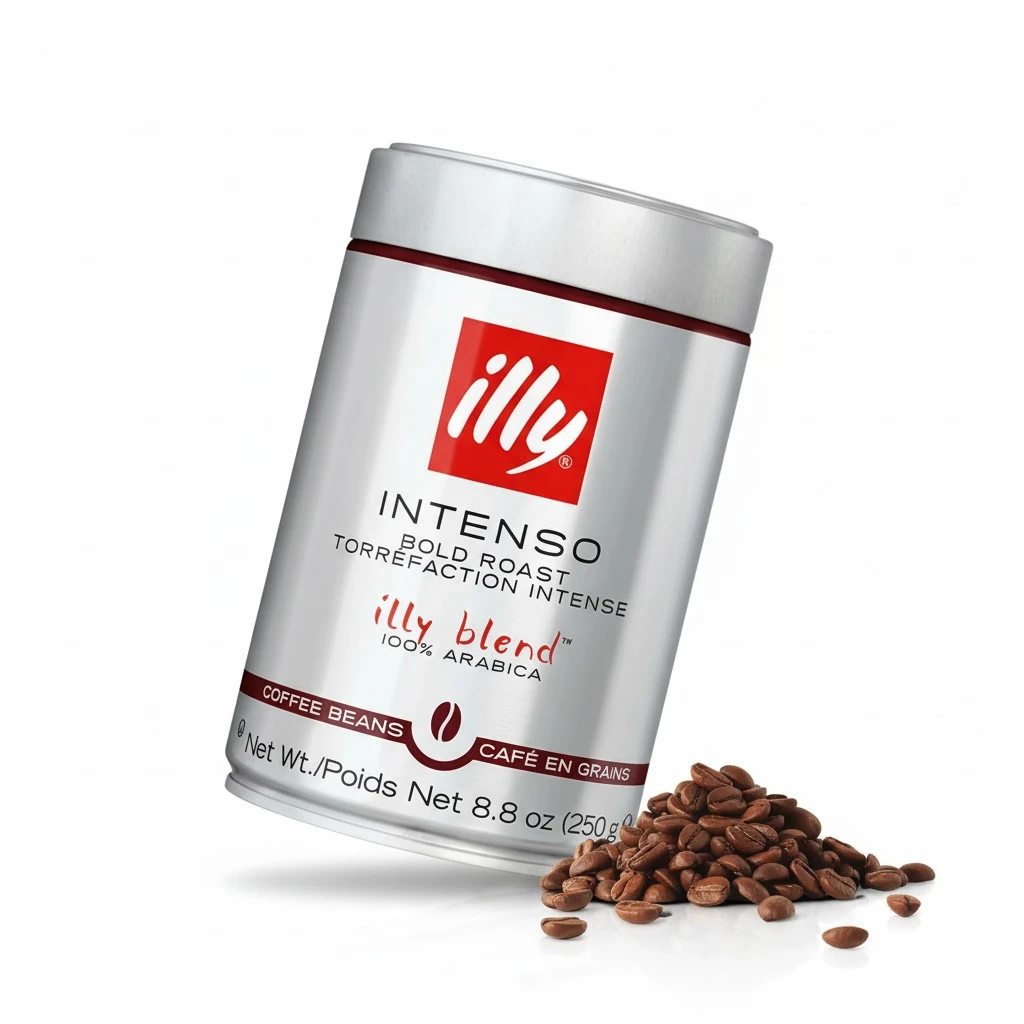 Illy Intenso Whole Bean Coffee, Dark Roast, Intense, Robust And Full Flavored With Notes Of Deep Cocoa, 100% Arabica Coffee, No Preservatives, 8.8 Ounce (Pack Of 1)